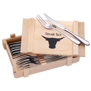 Bộ dao dĩa WMF STEAKBESTECK 12 chiếc gồm 6 dao, 6 dĩa (hộp gỗ)